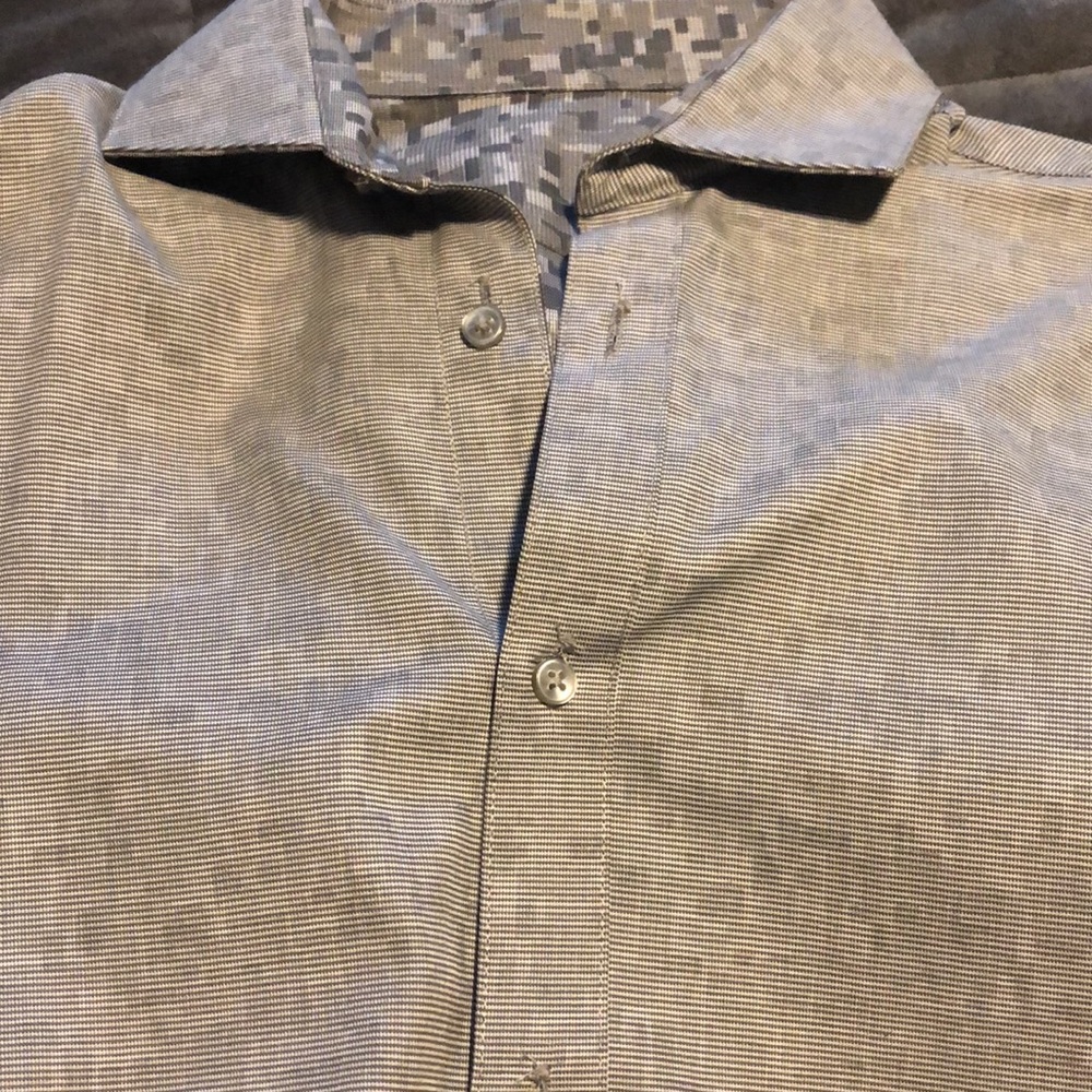 Grey button down